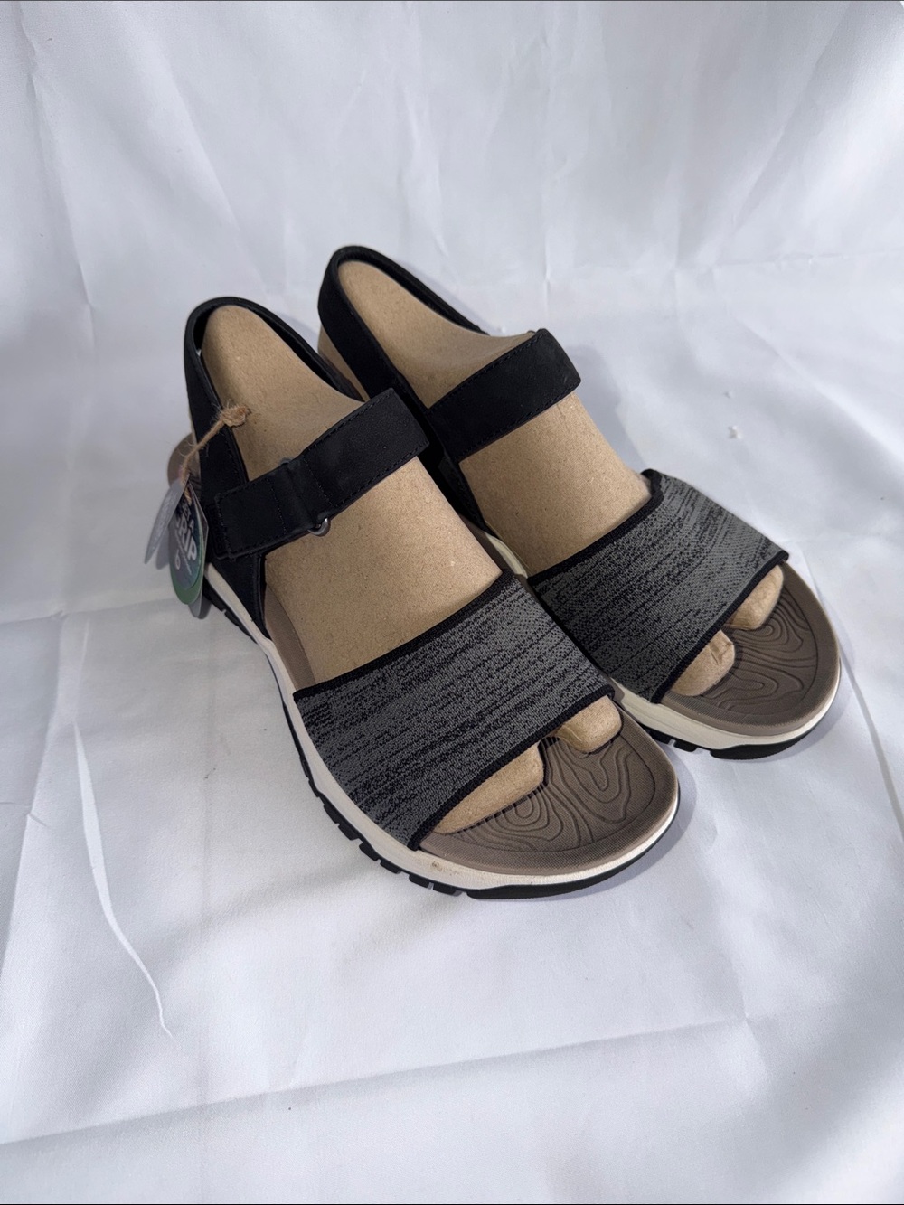 Bionica Nacola Black Heathered Leather Sport Comfort Hiking Sandals Women's 10M